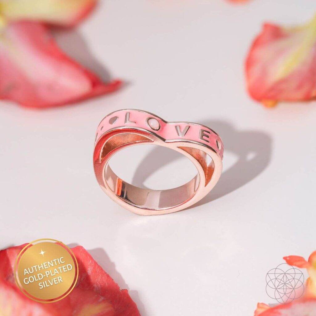 ProductBadge CI512ILoveMyLife HeartAwakeningPinkOpalRing