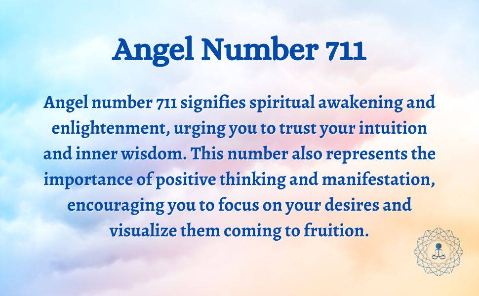 It signifies spiritual awakening and enlightenment, urging you to trust your intuition and inner wisdom. This number also represents the importance of positive thinking and manifestation, encouraging you to focus on your desires and visualize them coming to fruition.