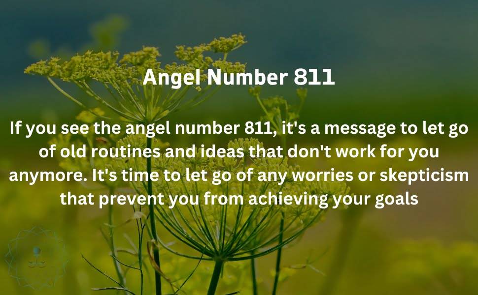 If you see the angel number 811, it's a message to let go of old routines and ideas that don't work for you anymore. It's time to let go of any worries or skepticism that prevent you from achieving your goals.