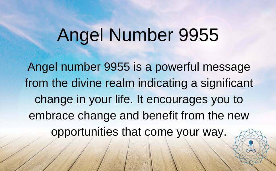 Angel number 9955 is a powerful message from the divine realm indicating a significant change in your life. This number is a symbol of transformation, growth, and new beginnings. It encourages you to embrace change and benefit from the new opportunities that come your way.