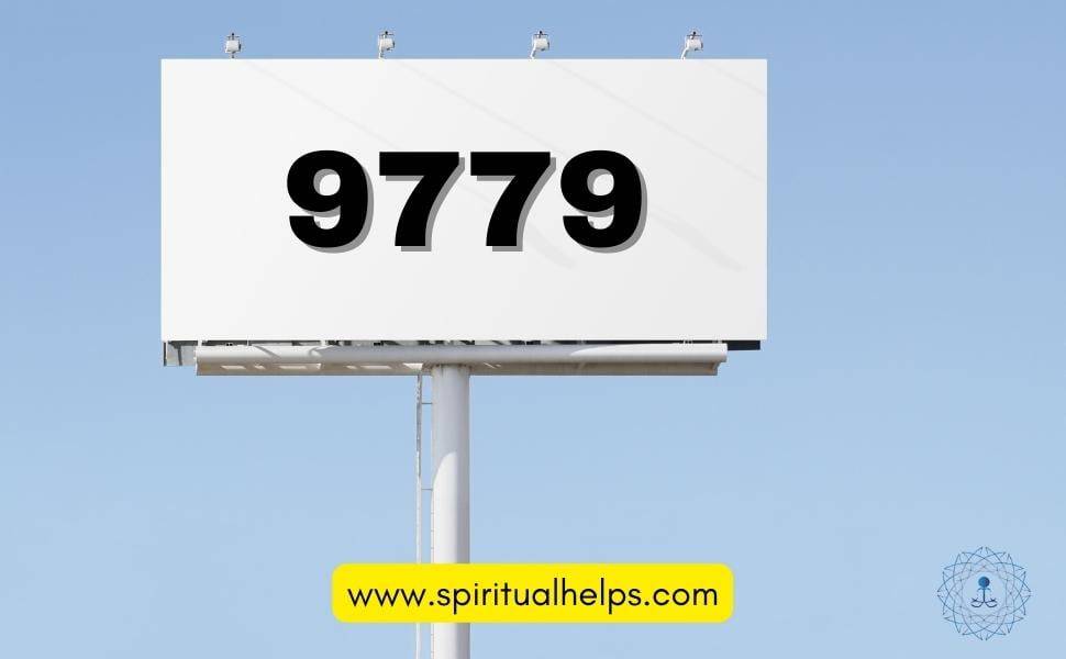 A billboard where you can see the angel number 9779