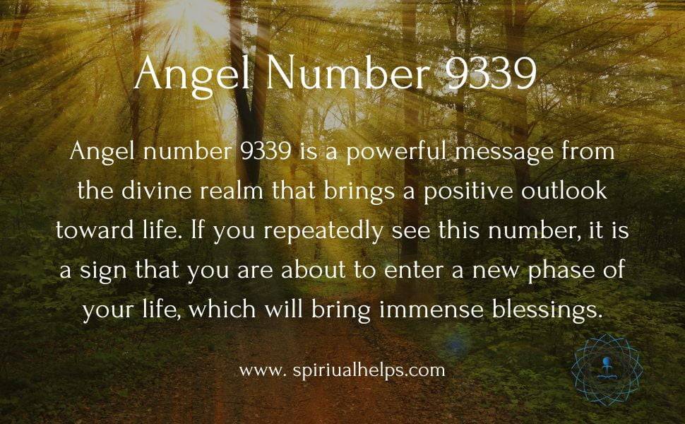 Angel number 9339 is a powerful message from the divine realm that brings a positive outlook toward life. If you repeatedly see this number, it is a sign that you are about to enter a new phase of your life, which will bring immense blessings.