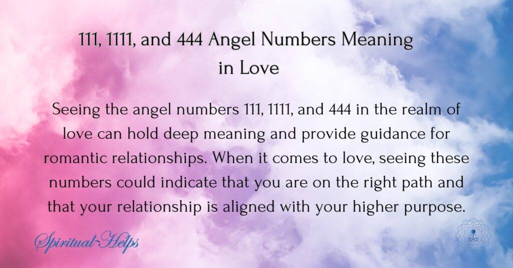 111, 1111, and 444 Angel Numbers Meaning in Love