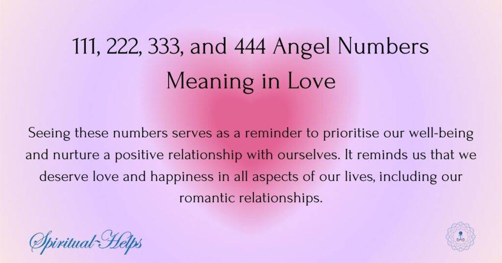 111, 222, 333, and 444 Angel Numbers Meaning in Love