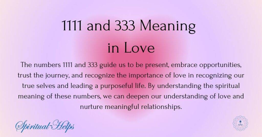 1111 and 333 Meaning in Love