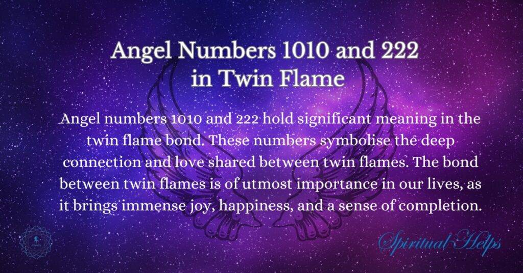 Angel Numbers 1010 and 222 in Twin Flame