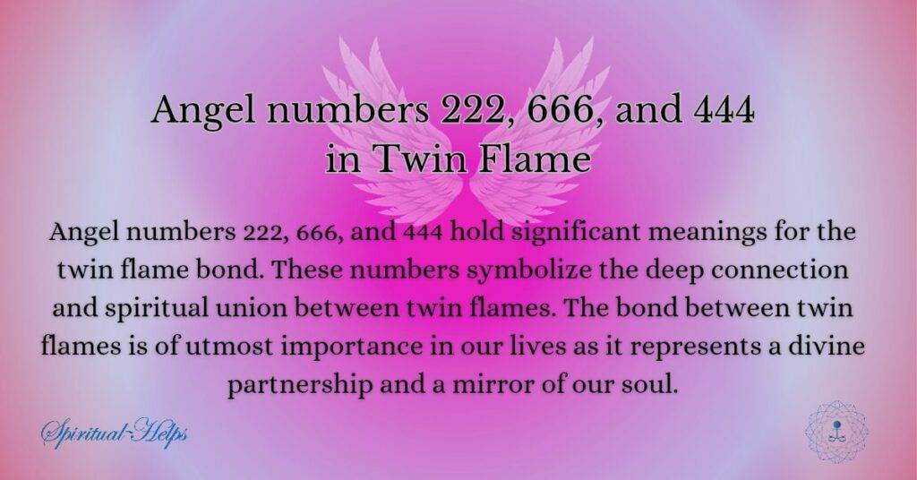 222,666 and 444 in twin flame