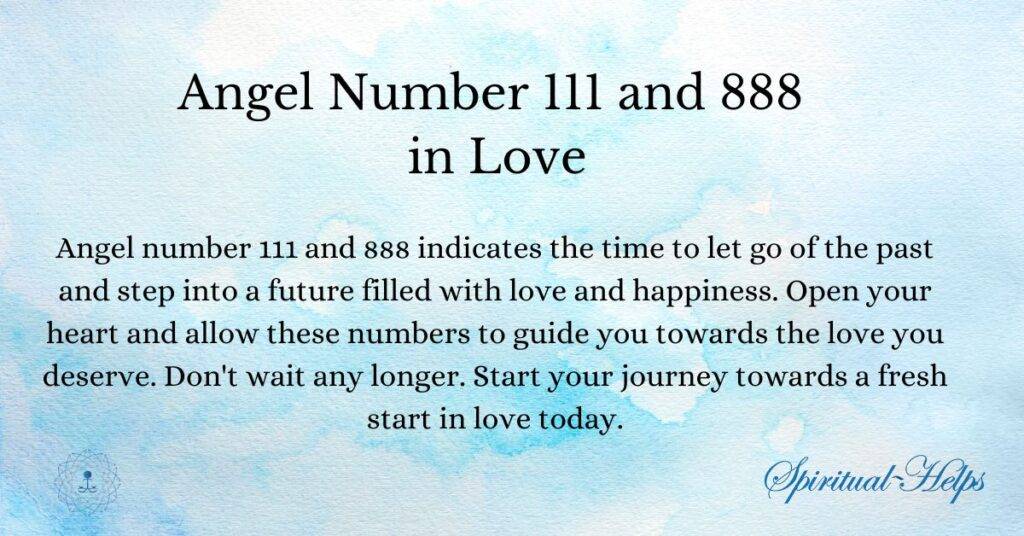 Angel Number 111 and 888 in Love