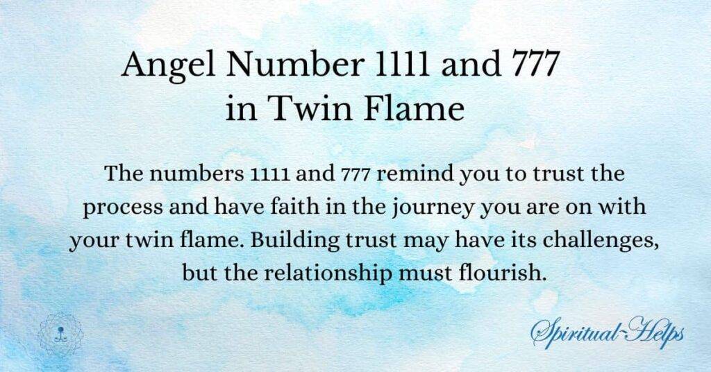 Angel Number 1111 and 777 in Twin Flame