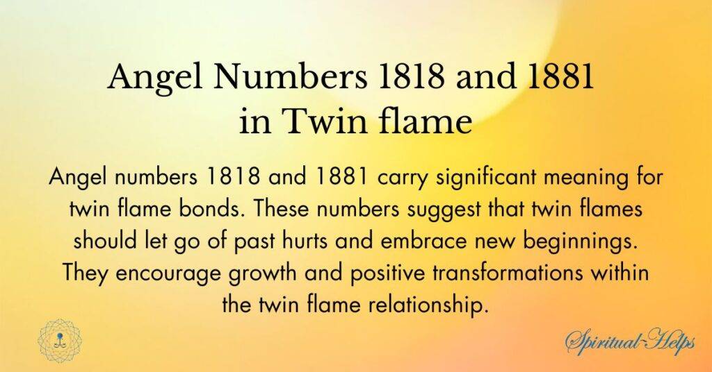 Angel Numbers 1818 and 1881 in Twin flame