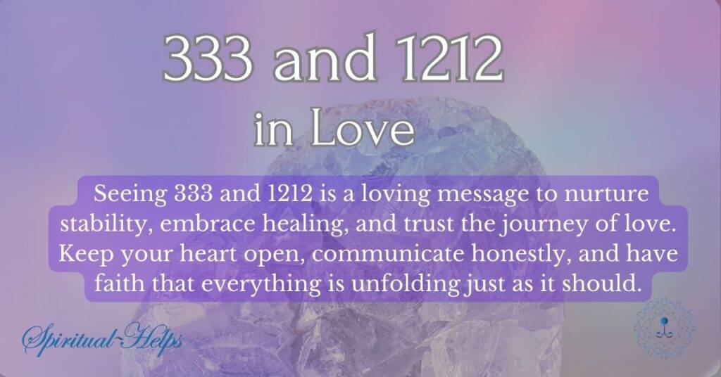 333 and 1212 in Love