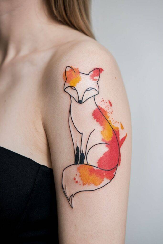 Abstract Watercolor Fox