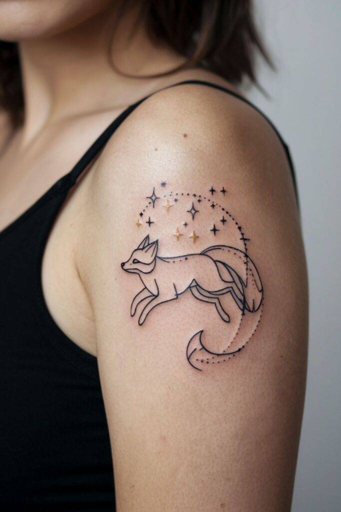 Whimsical Fox and Stars