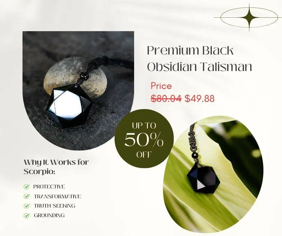 Premium Black Obsidian Talisman scorpio